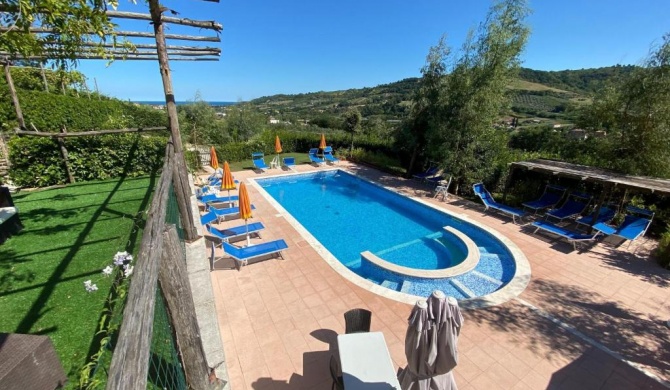 Inviting tent lodge in Massignano with shared pool